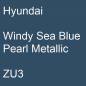 Preview: Hyundai, Windy Sea Blue Pearl Metallic, ZU3.